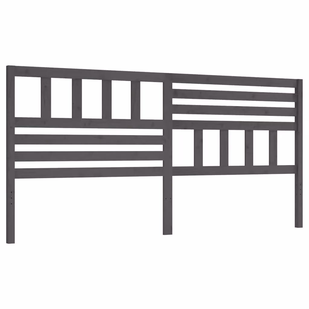 Berkfield Home Grey Solid Wood Pine Bed Headboard, W: 206 cm, D: 4 cm, H: 100 cm – 1
