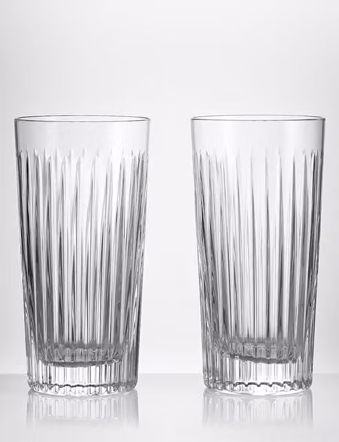 Waterford Aras Crystal Hi Ball Tumbler Glasses, Set of 2, Transparent