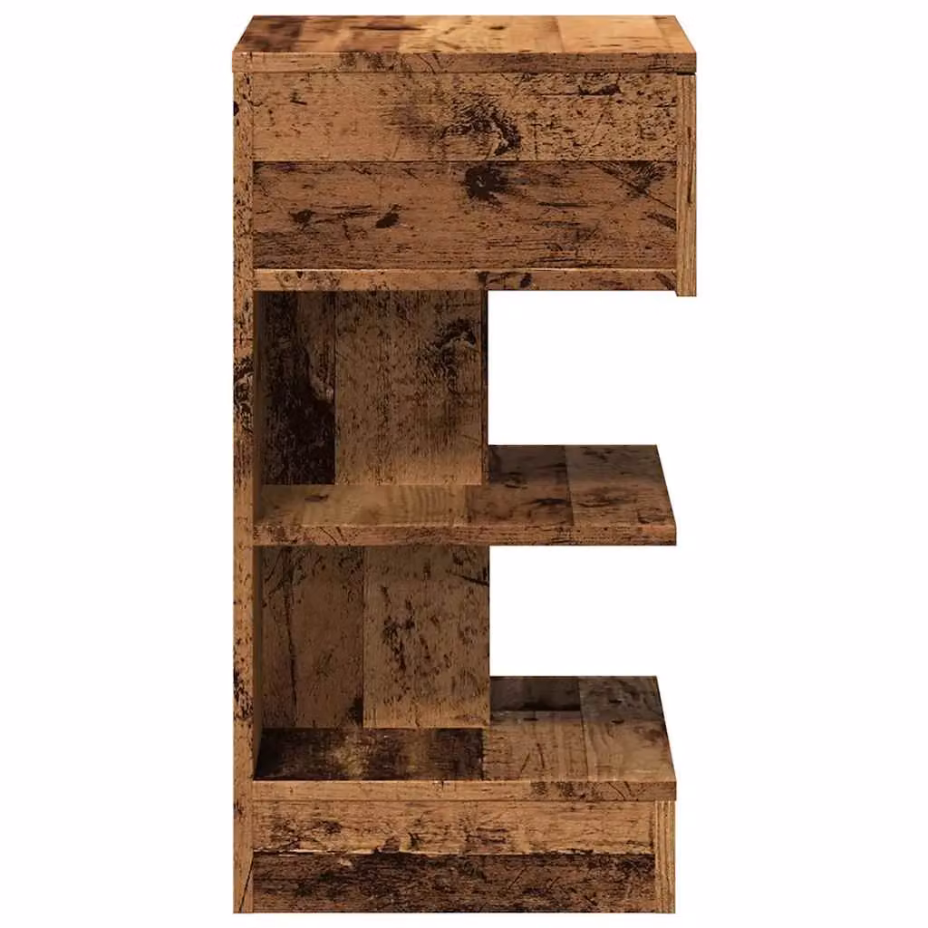 Berkfield Home Bedside Cabinet in Old Wood Brown, W/D/H: 40 x 35 x 65 cm – 4