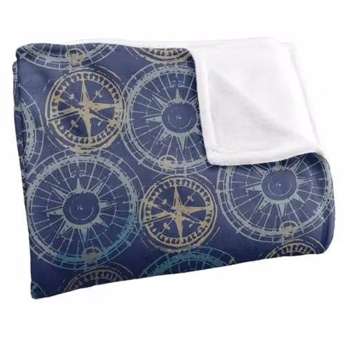 JQ Licensing Compass Pattern 3 Silky Touch Super Soft Fleece Throw Blanket, Multicolour, W: 91 cm, D: 147 cm – 2