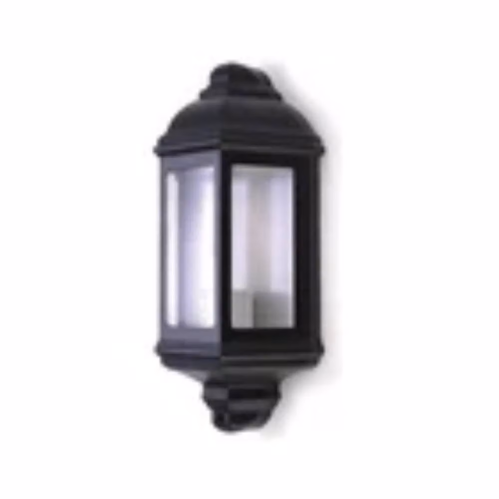 Havendro Modern Black Metal Outdoor Half Lantern Wall Light for Garden and Terrace, Dimmable LED, H 36.0 x W 17.4 x D 11.2 cm – 2