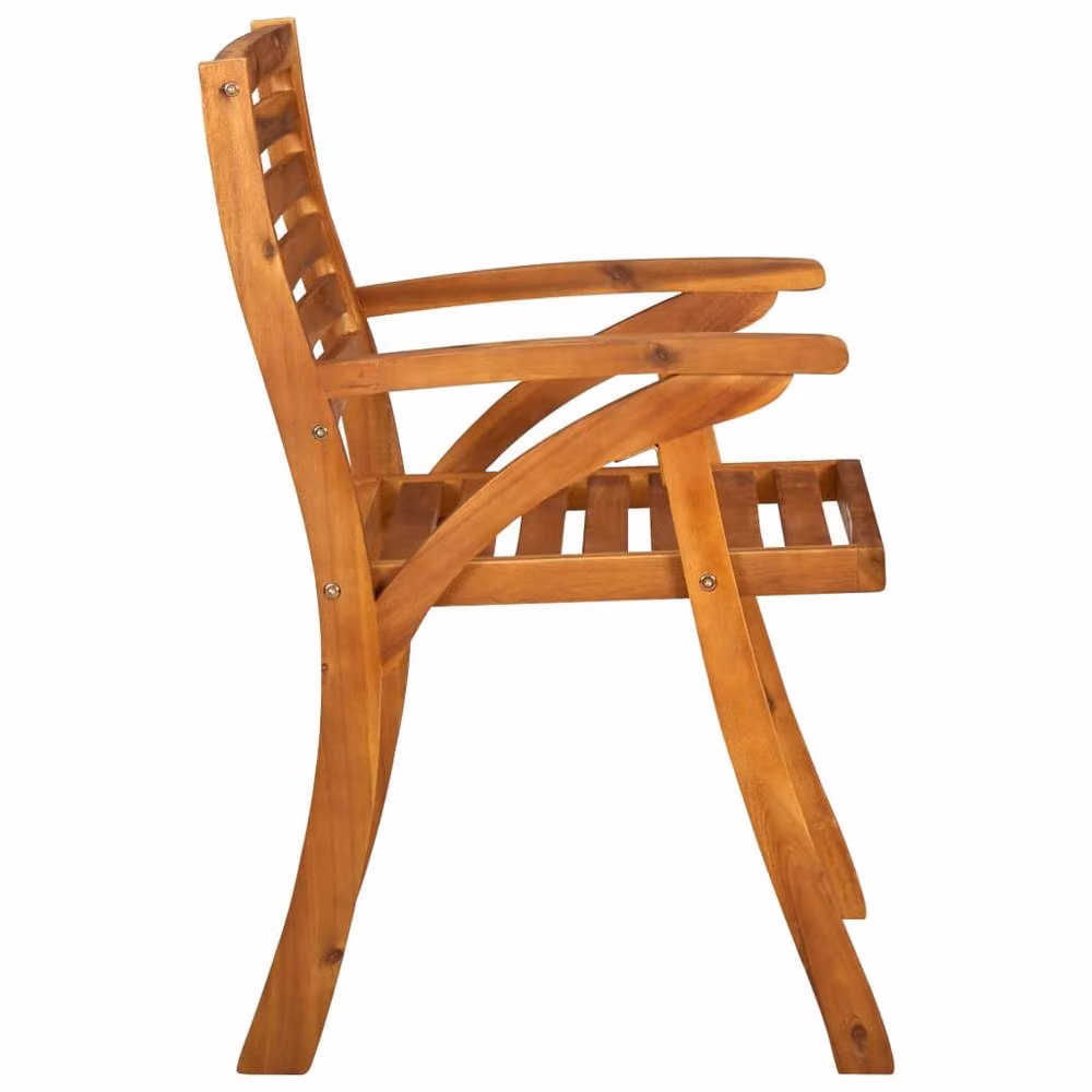 Berkfield Home Set of 3 Rustic Brown Acacia Wood Garden Chairs – 2