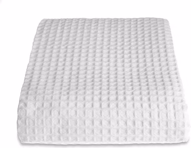 Allure Bath Fashions Luxury Hotel Waffle Pique Cotton Throw Blanket in White