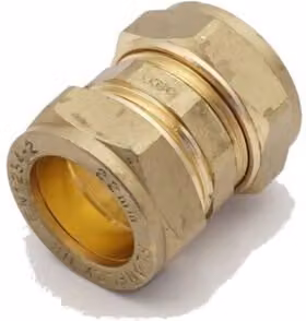 PrimaPlus Brass Compression Coupling 22mm, Grey (Pack of 10)