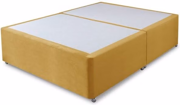 Shire Artisan Upholstered Velvet Divan Base in Yellow, 5ft King Size, W/D/H: 180 x 200 cm