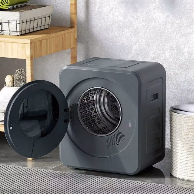 HOMCOM Grey Vented Compact Tumble Dryer with 4kg Wet Laundry and 2.5kg Dry Capacity – 8
