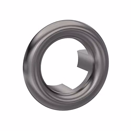nuie OVFL07 Modern Round Bathroom Overflow Cover in Brushed Pewter Brass