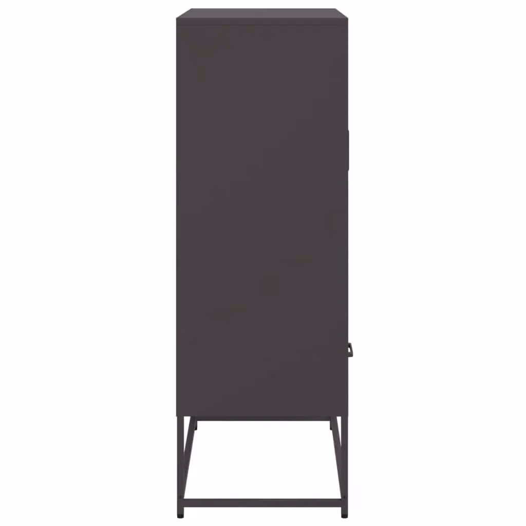 Berkfield Home Black Steel Highboard with Hinged Doors and Drawers, W/D/H: 68 x 39 x 111.5 cm – 4
