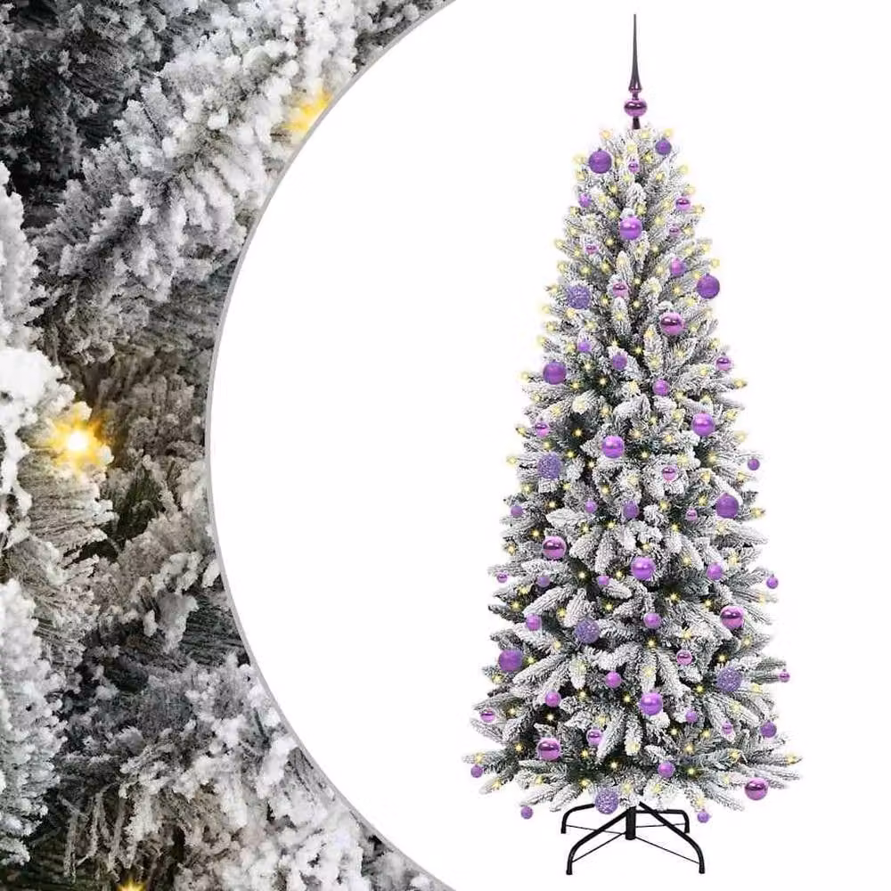 Berkfield Home Artificial Christmas Tree with 300 White LEDs, W/D/H: 73 x 73 x 180 cm – 1