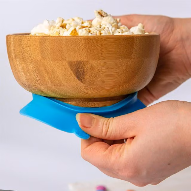Tiny Dining Blue Bamboo Childrens Suction Cereal Bowl