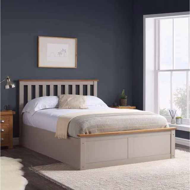 Birlea Phoenix Ottoman Bed in Pearl Grey, Small Double (120 x 200 cm)