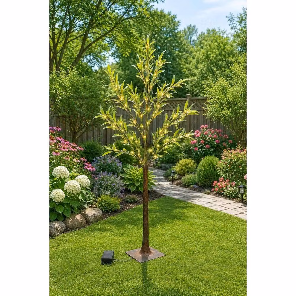 Kelvenix Solar Powered Olive Tree with 150 Warm White Microdot LED Lights, Height: 120 cm – 3