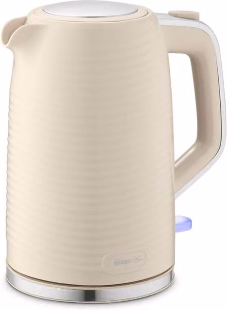 Swan Wave Cordless Plastic Kettle in Beige, 1.7 l, 3000 W with Limescale Filter and Auto Shut-Off – 1