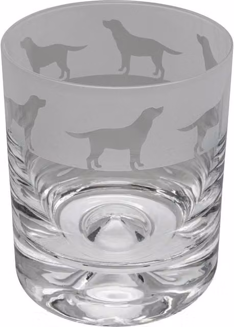 Milford Collection Animo Labrador Whisky Tumbler Glass, Clear – 2