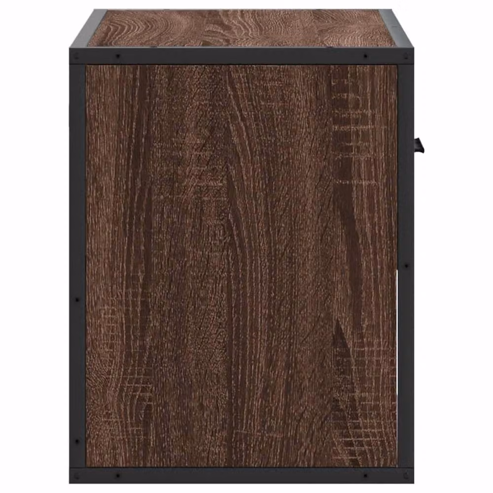 Berkfield Home Industrial TV Cabinet in Brown Oak, W/D/H: 60 x 31 x 39.5 cm – 4