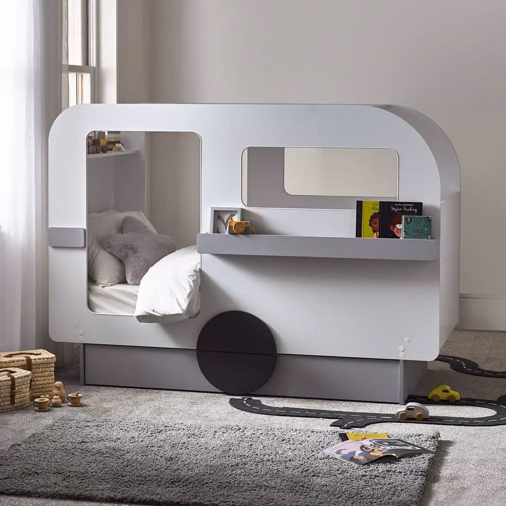 Cheshire Tundra Caravan Bed in Grey and White, Single, W/D/H: 90 x 200 cm – 2