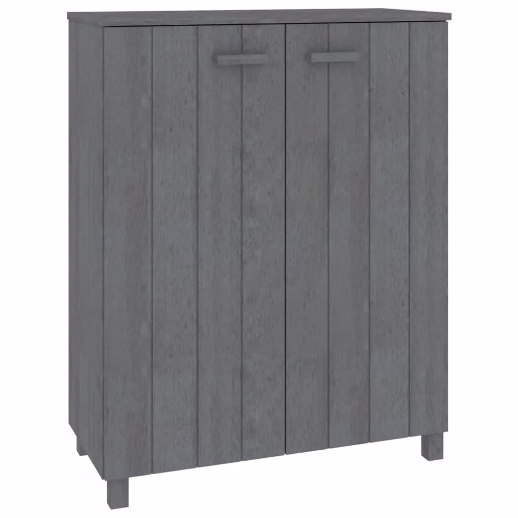 Berkfield Home HAMAR Shoe Cabinet in Dark Grey Solid Pine, W: 85 cm, D: 40 cm, H: 108 cm – 2