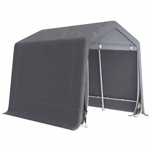 Outsunny Waterproof Outdoor Garden Storage Shed with Single Door in Grey