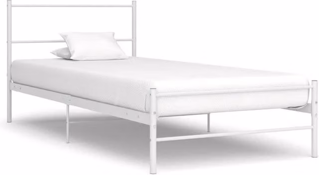 Berkfield Home White Metal Bed Frame W/D/H: 100 x 200 cm