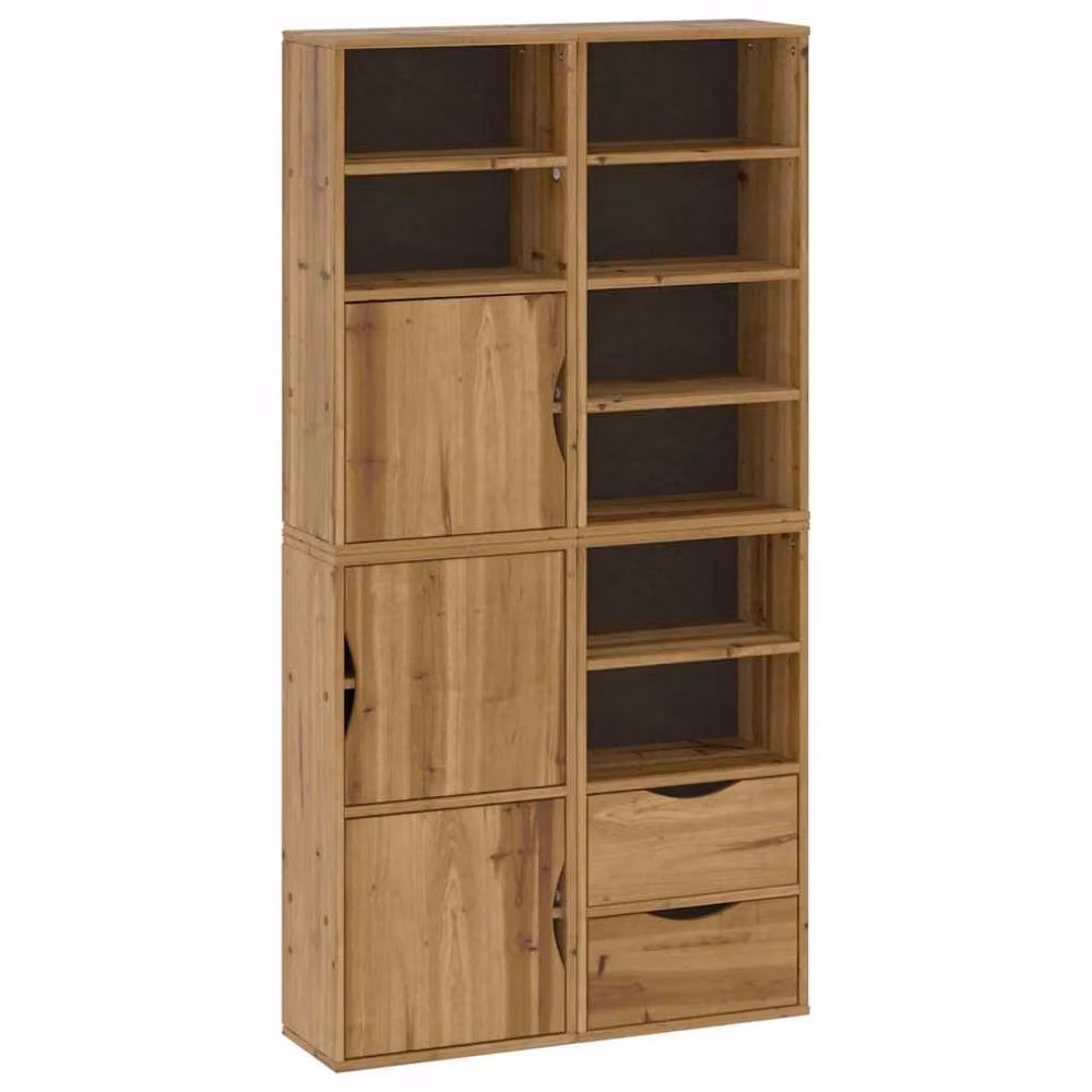 Berkfield Home ODDA Side Cabinets, Set of 4, Brown Solid Wood Pine, W/D/H: 40 x 24 x 79 cm – 2