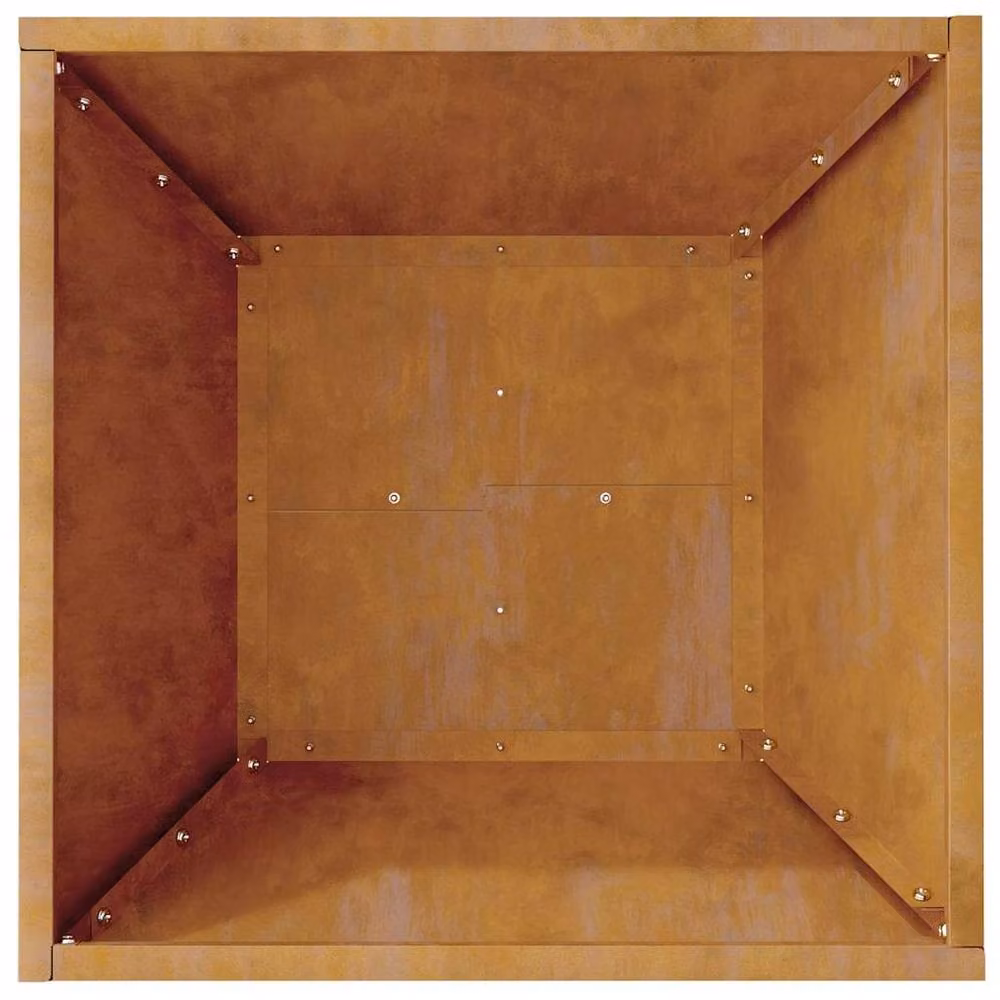 Berkfield Home Modern Garden Bowl Planters, 5 Piece Weathering Steel Set in Brown and Multicolour, W/D/H: 40 x 40 x 15 cm – 5