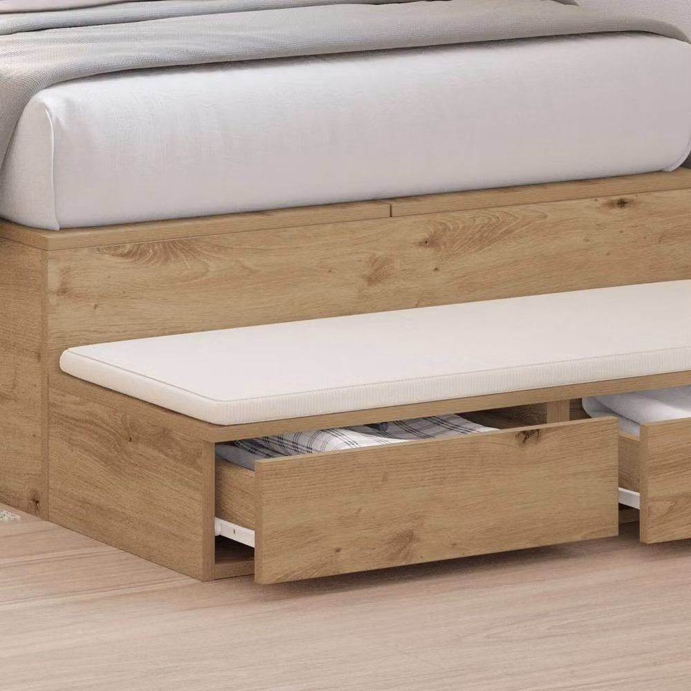 Berkfield Home Artisan Oak Bed Drawers in Brown, W/D/H: 80 x 36.5 x 16.5 cm – 2