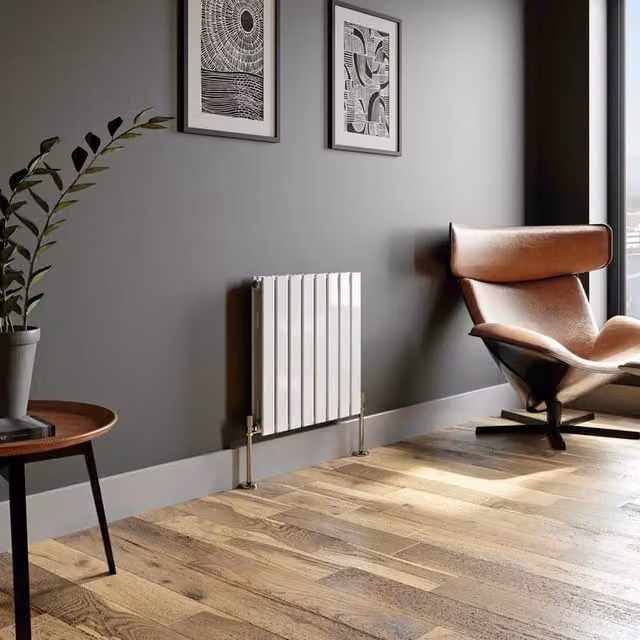 Temprazo Vertical Double Flat Panel Designer Radiator in White, H: 180 cm, W: 30 cm, D: 6.6 cm