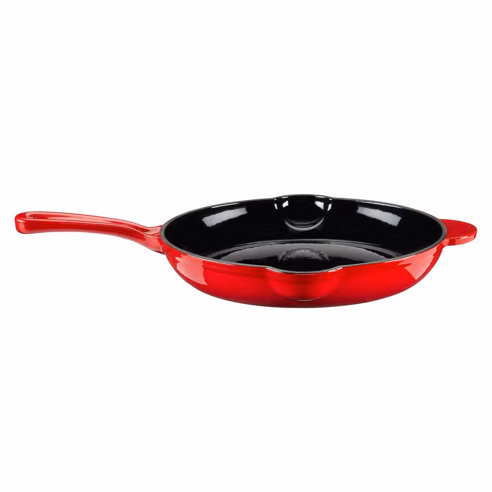 Cooks Professional Red Enamelled Cast Iron 26cm Frying Pan – 3