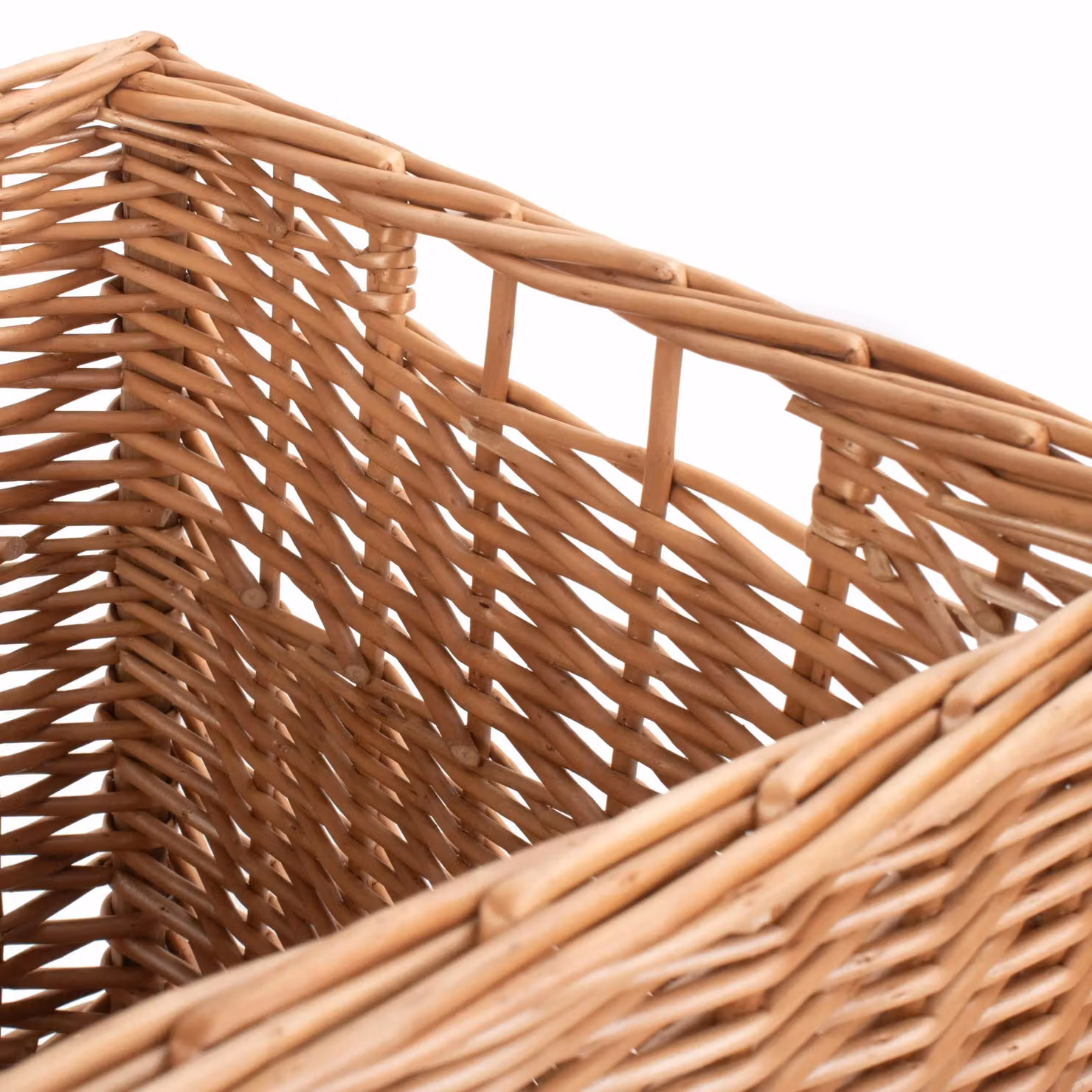 Red Hamper Wicker Square Double Steamed Storage Basket in Brown, W: 34.0 cm, D: 32.0 cm, H: 32.0 cm – 3