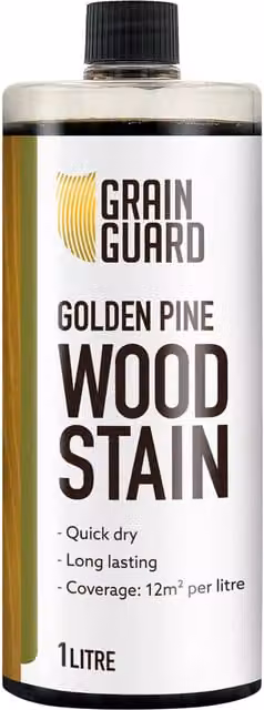 Grain Guard Water Based Pine Wood Stain in Gold and Brown, 1 l