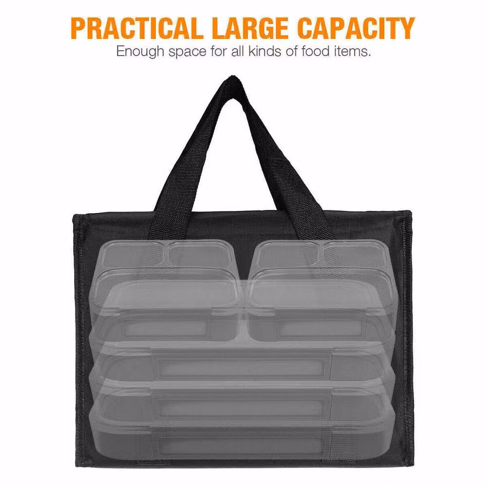 Kelvenix 70L Large Insulated Food Delivery Bag for Pizza and Takeaway, Black – 3