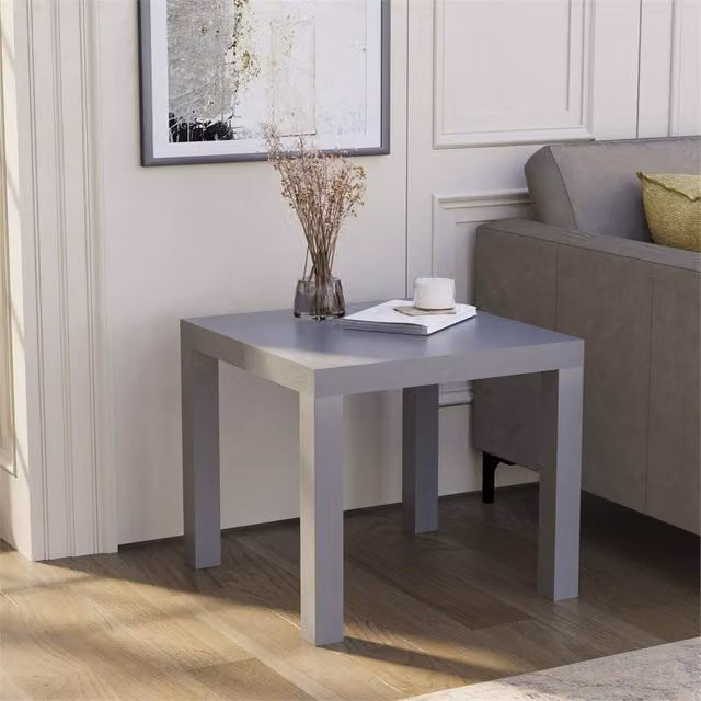 Kelvenix Modern Grey Square Side Table