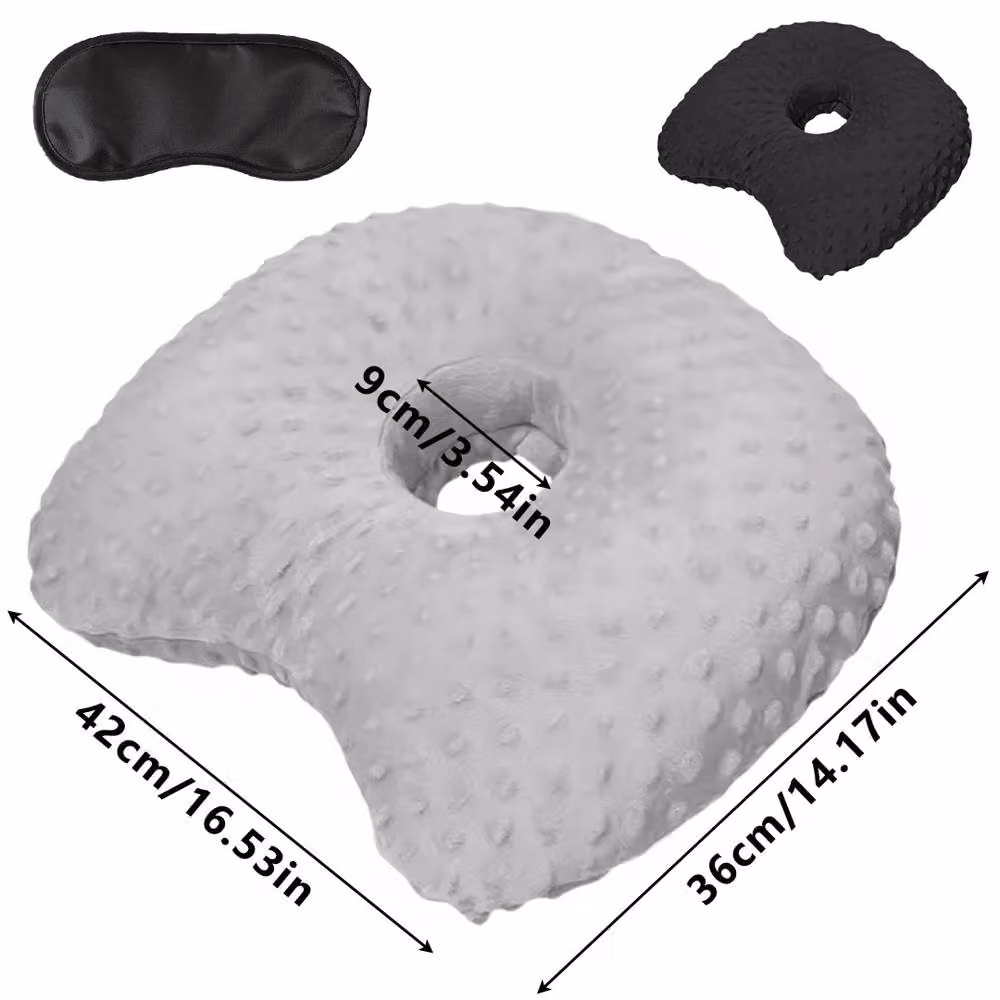 Kelvenix Grey Ear Piercing Protector Pillow for Side Sleepers – 2
