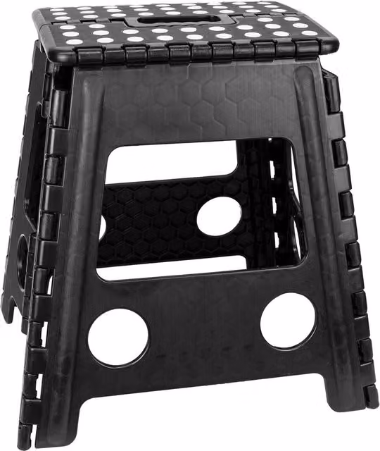 TekBox Large Multi Purpose Folding Step Stool in Black