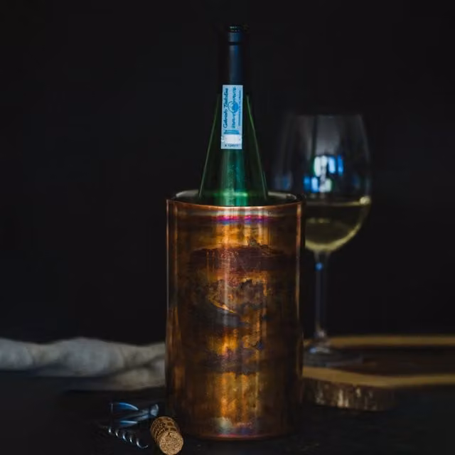 BarCraft Double Walled Stainless Steel Wine Cooler in Bronze and Yellow