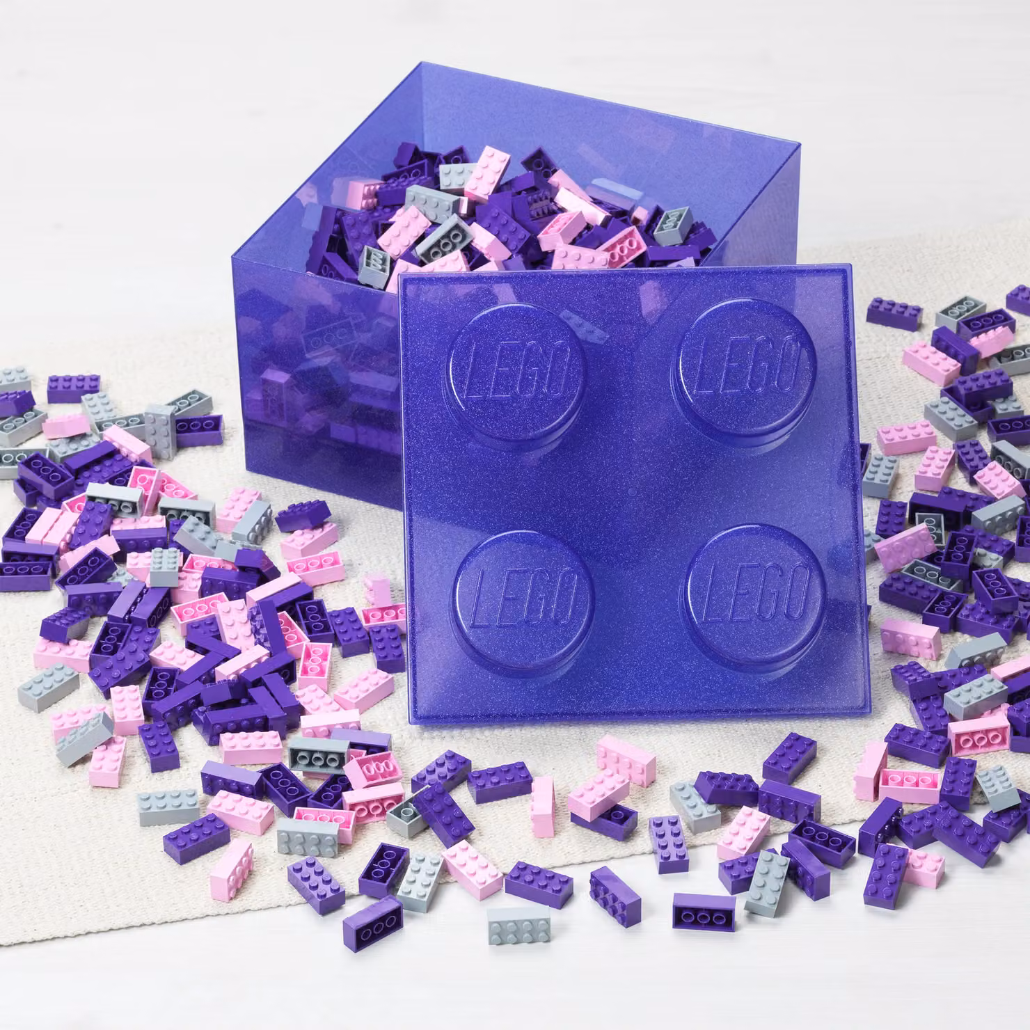 LEGO Stackable Brick Storage Boxes in Transparent Purple, Set of 4 – 2