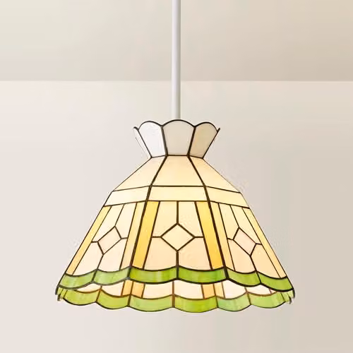 ValueLights Evelyn Tiffany Rose Glass Ceiling Pendant Light Shade in Multicolour