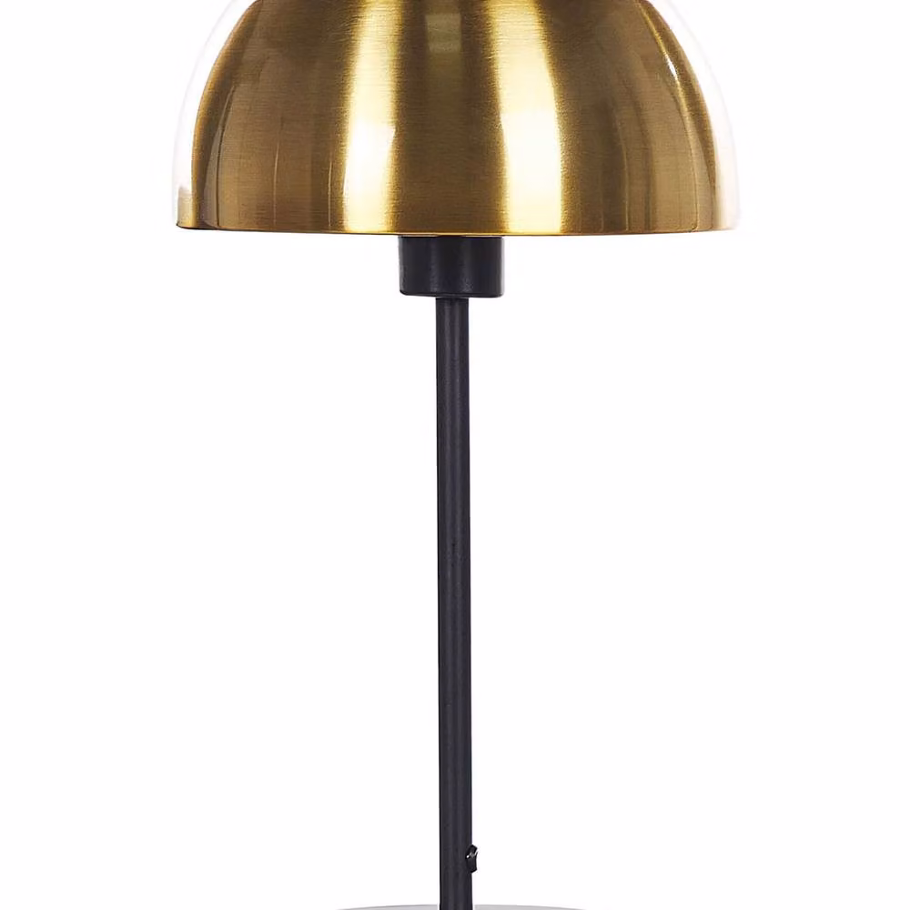 Wyld and Coco Glam Table Lamp with Gold Dome Shade and Black Metal Round Base – 2