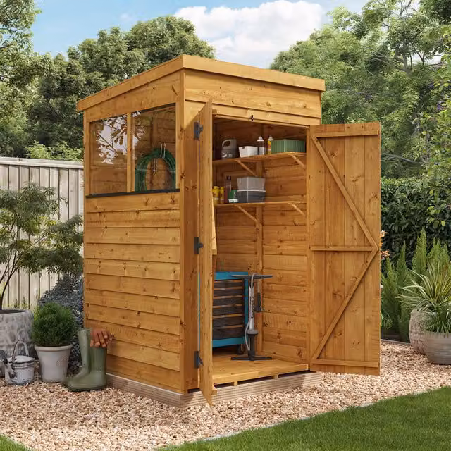 BillyOh Rustic Brown Wooden Pent Shed with Window