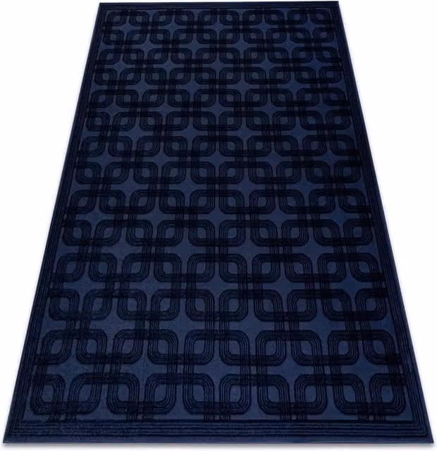 RugsX Aura Geometric Modern Blue Rectangular Polyester Rug W: 80 cm, L: 150 cm