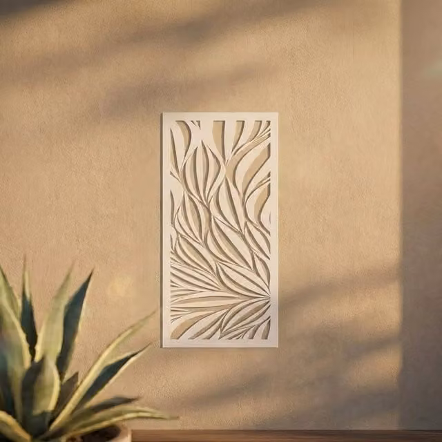 Laser Hut Snake Lace Metal Wall Art, White and Black Abstract Animal Design