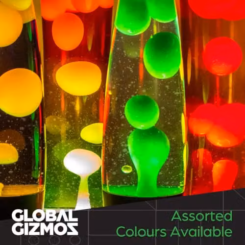 Global Gizmos 48819 Retro Lava Lamp with Black Base and Green Liquid, Height: 40.64 cm – 5