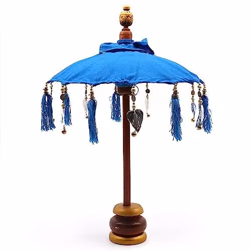 Serenityy Bali Home Decor Parasol in Turquoise Cotton – 1