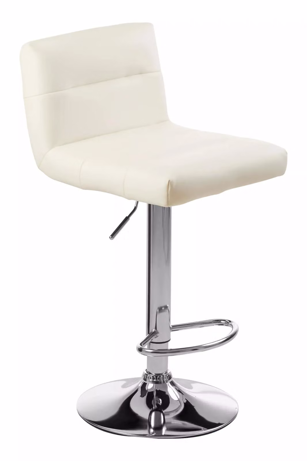 Orsina Adjustable Height Modern Bar Stool in White with Metal Base – 2