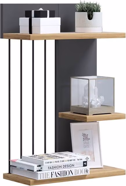 VCM Dolira M Wood Wall Shelf, Brown, W/D/H: 60 x 19 x 40 cm – 1