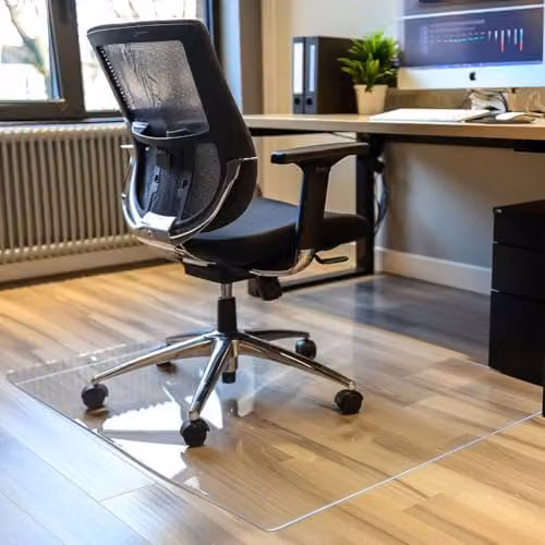 Nicoman Transparent Chair Mat for Hard Floors, Clear, W: 100 cm, D: 120 cm – 2