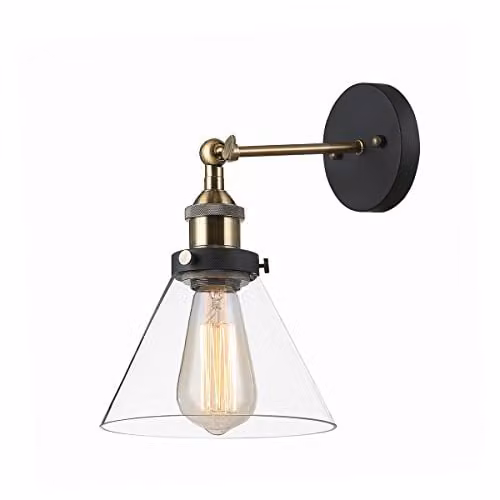 Netlighting Getan Industrial Retro Dome Wall Lamp with E27 Socket in Black