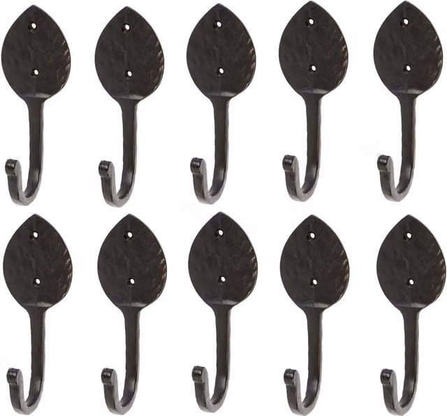 Hammer and Tongs Matt Black Iron Arrowhead Wall Hook, Pack of 10, W: 5.5 cm, H: 14 cm – 1