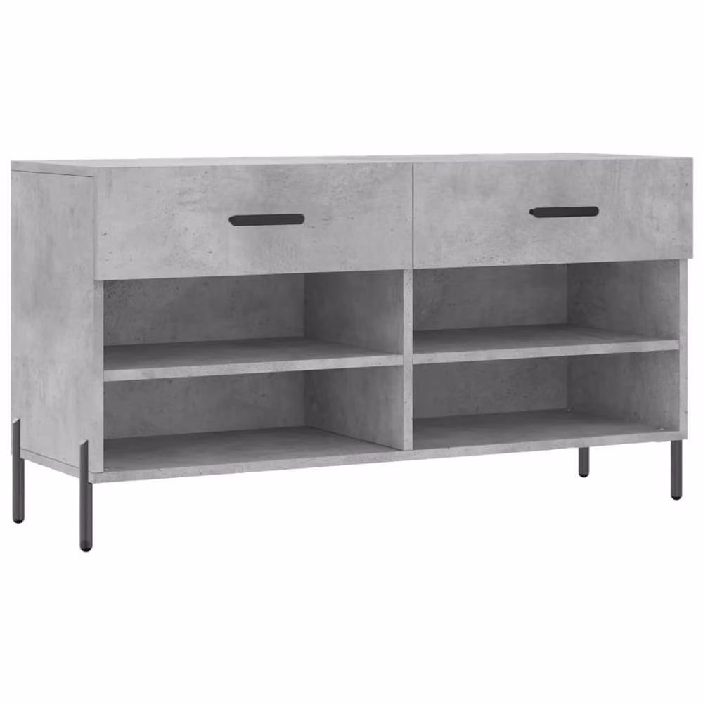 Berkfield Home Industrial Shoe Bench in Concrete Grey, W/D/H: 102 x 35 x 55 cm – 3