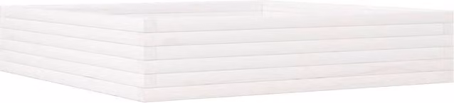 Berkfield Home White Garden Planter Tub in Solid Wood, W/D/H: 110 x 110 x 23 cm